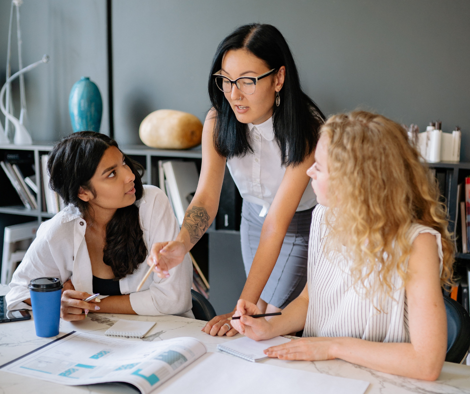 Three Women discussing in the office